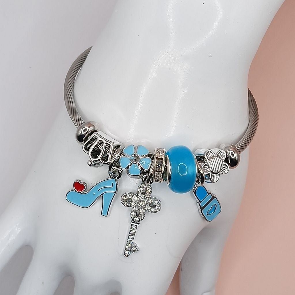 Ατσάλινο βραχιόλι με charms