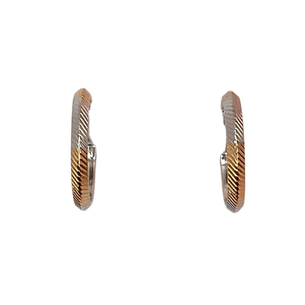 Ατσάλινα Σκουλαρίκια Κρίκοι Δίχρωμοι – 2 εκ. - Image 3