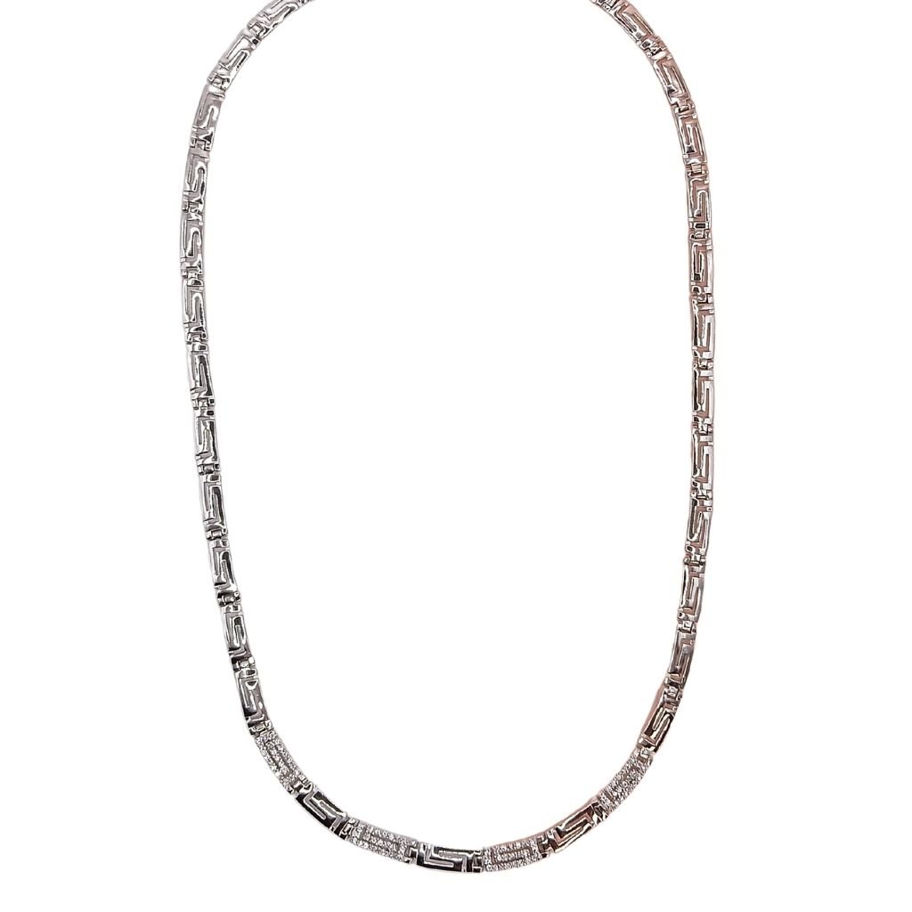 Κολιέ Ασήμι 925 με Μαίανδρο και Ζιργκόν - Image 2