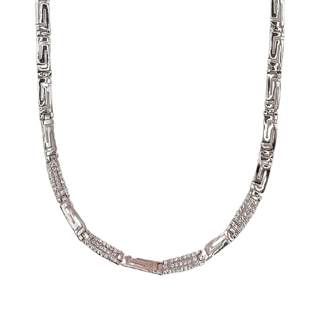 Κολιέ Ασήμι 925 με Μαίανδρο και Ζιργκόν - Image 3