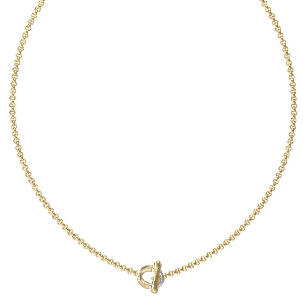 GUESS Κολιέ με Μπροστινό Κούμπωμα Toggle και Κρυστάλλους