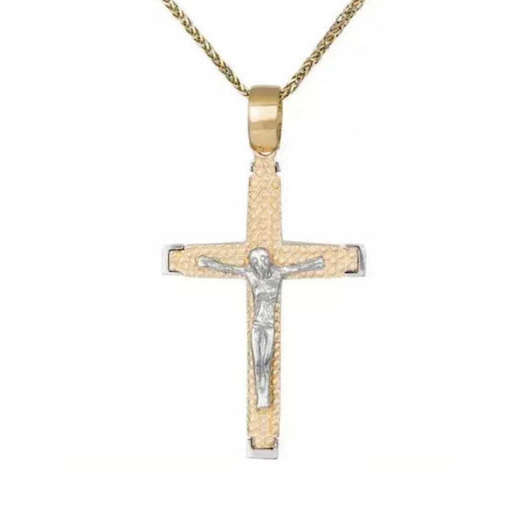 Σταυρός διπλής όψης 14 καρατίων