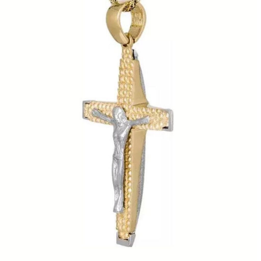 Σταυρός διπλής όψης 14 καρατίων - Image 2