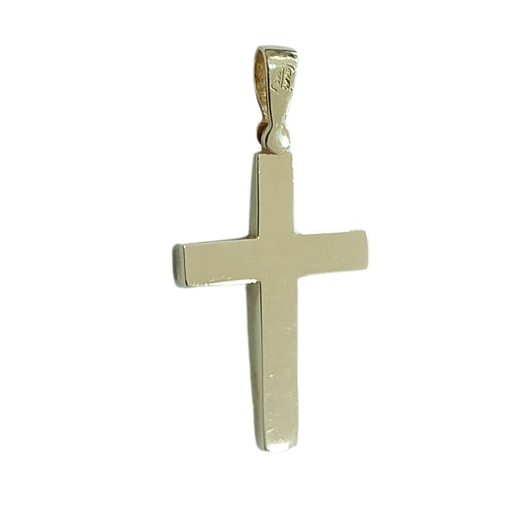 Ανδρικός Σταυρός 14 Καρατίων με Δίχρωμο Σώμα Χριστού - Image 2