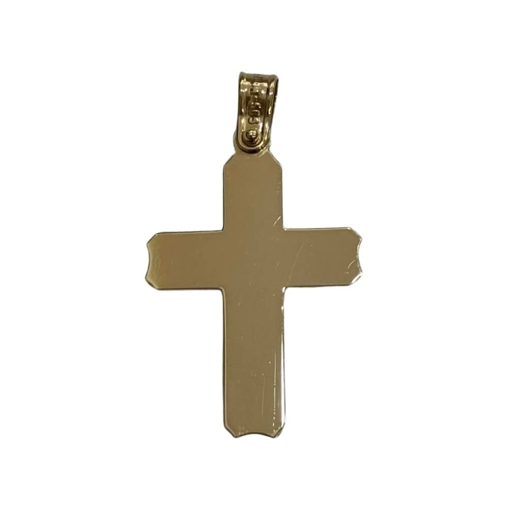 Χρυσός Σταυρός 14 Καρατίων με Εσταυρωμένο Δίχρωμος - Image 2