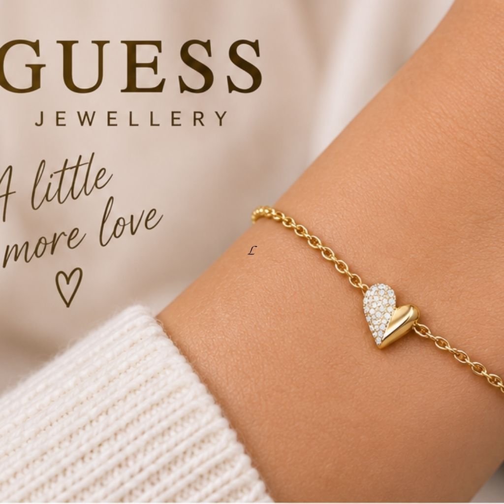 GUESS STEEL GOLDEN LOVE JUBB06449JWYGL Βραχιόλι Χρυσό Με Καρδιά Με Πέτρες - Image 2